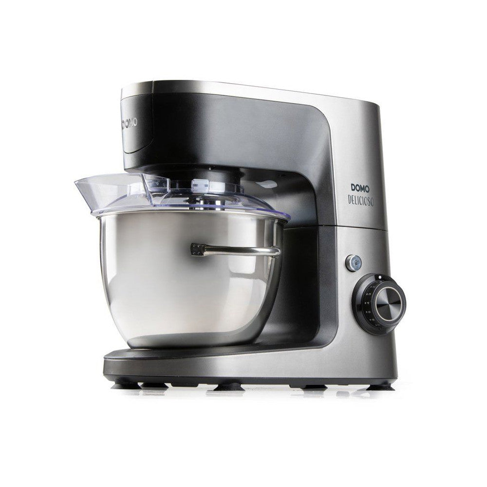 Robot Pâtissier Multifonction - Domo - 1200 W - 4,5 L - 8 Vitesses + Pulse - Gris / Noir Domo - Mathon - 1