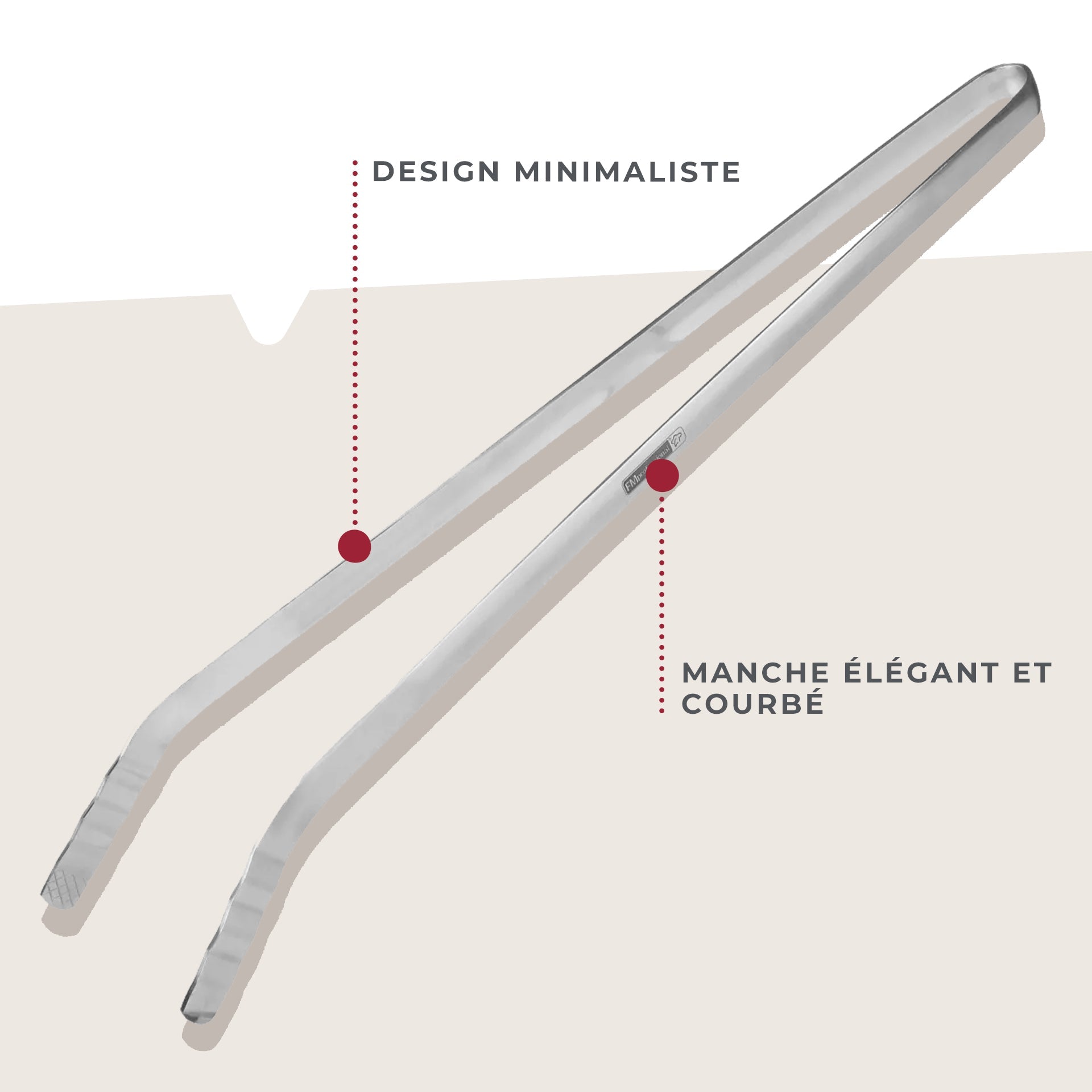 Pince à barbecue acier inoxydable 46 cm FM Professionnal FM Professional - Mathon - 2