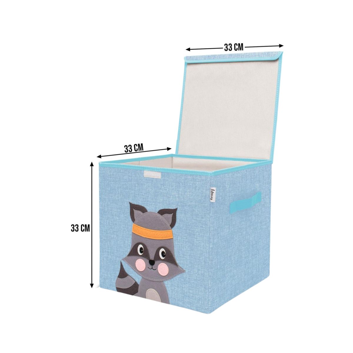 Boîte de rangement en tissu pour enfant "raton laveur" avec couvercle, compatible Ikea Kallax Lifeney Fackelmann - Mathon - 3