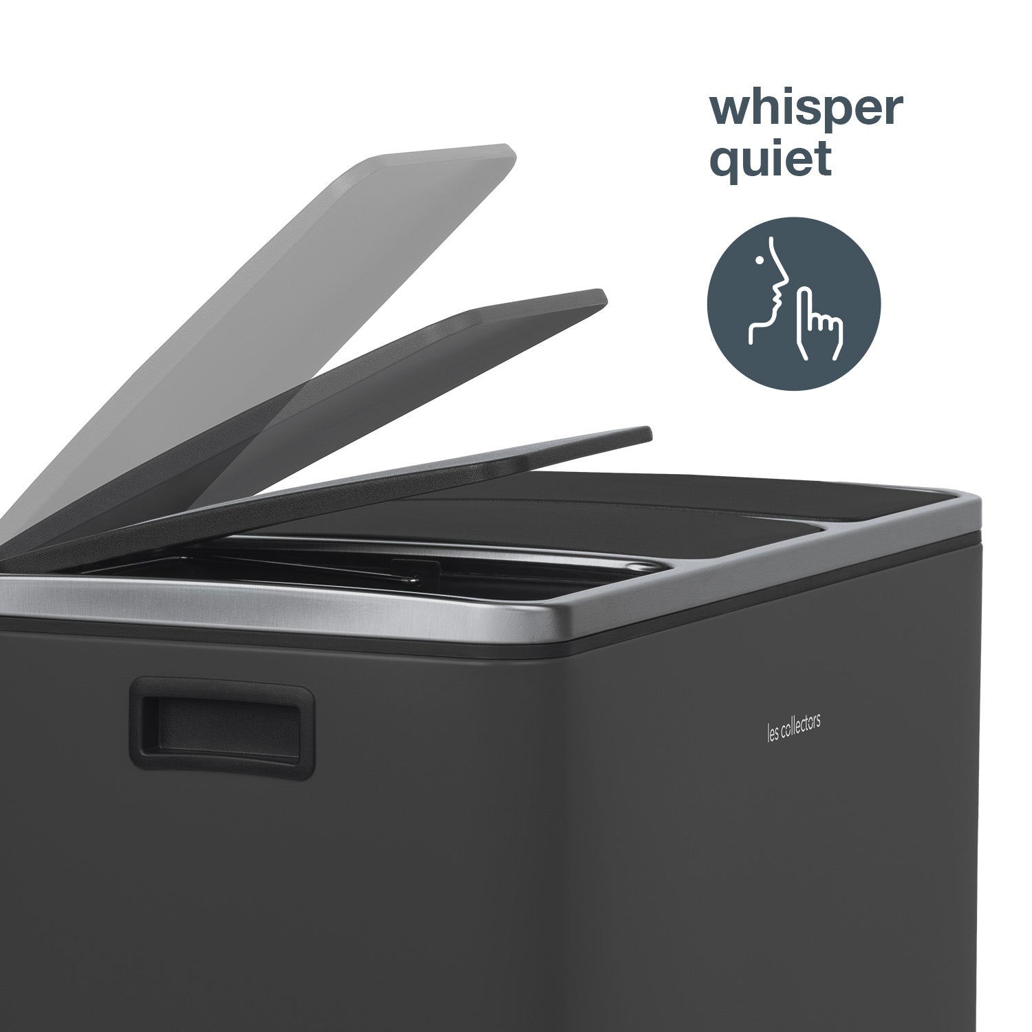 Poubelle de tri à pédale 3 x 18 L, grey edition - N°990 Les Collectors - Mathon - 4