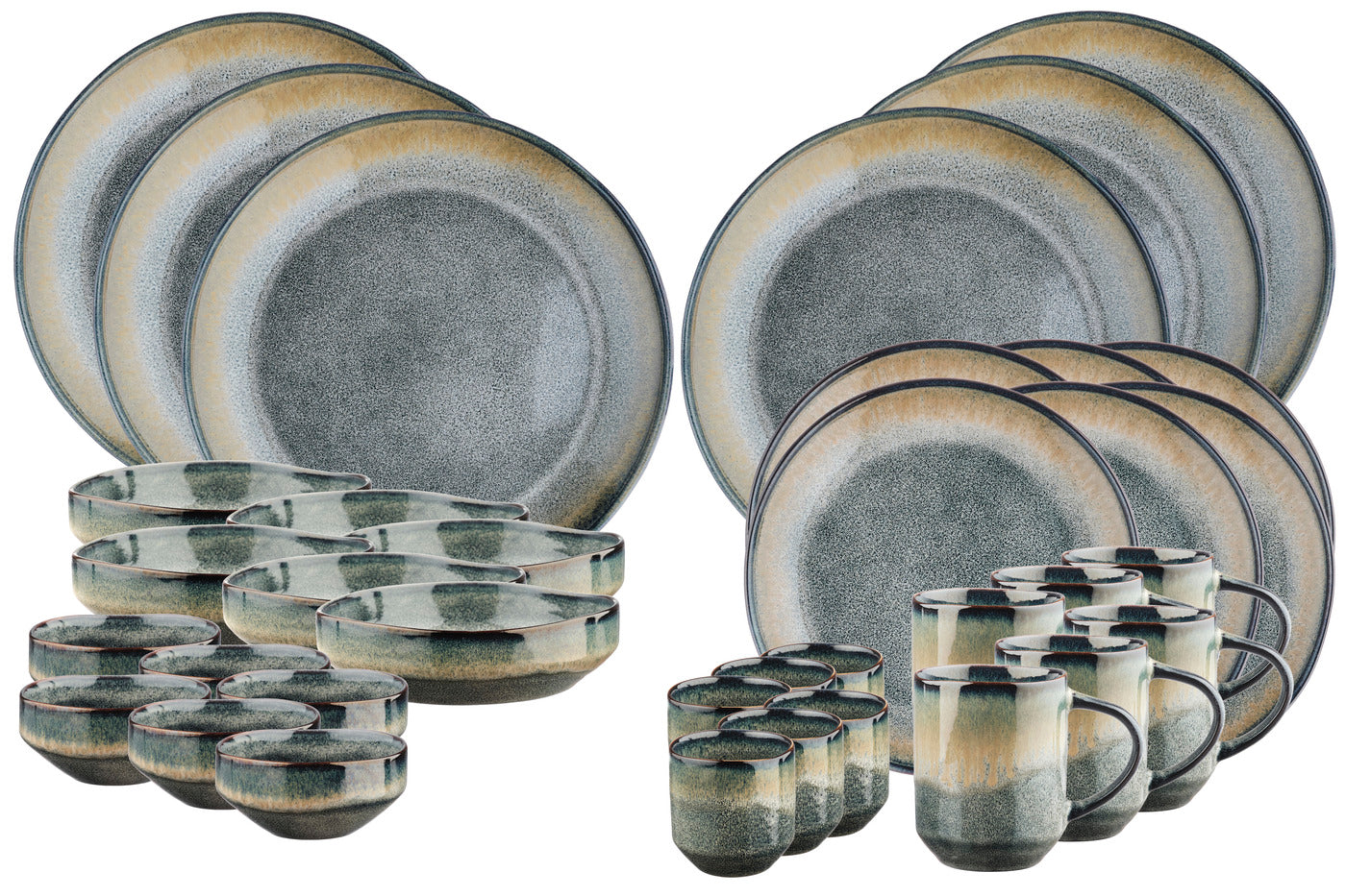 Lot de 36 set complet en grès gris D Björn - Mathon - 1