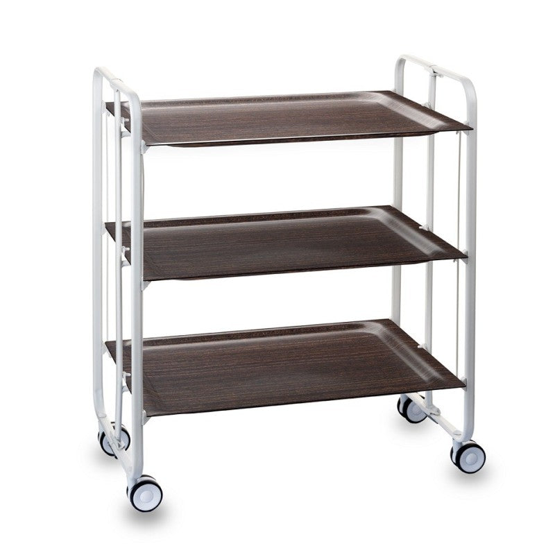 Desserte pliante 3 niveaux avec roulettes – structure blanche, bauhaus Don Hierro - Mathon - 1