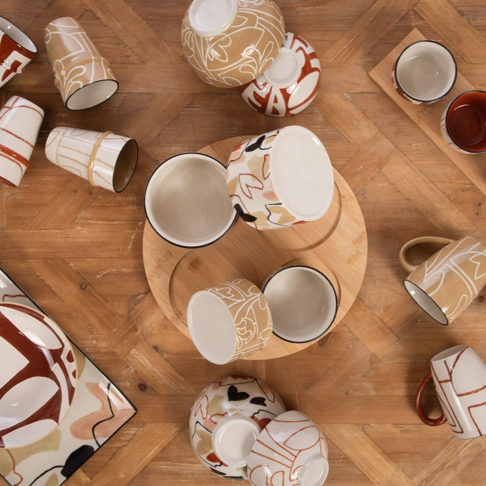 Service apéritif tournant Ambre et ses 4 bols Amadeus - Mathon - 2