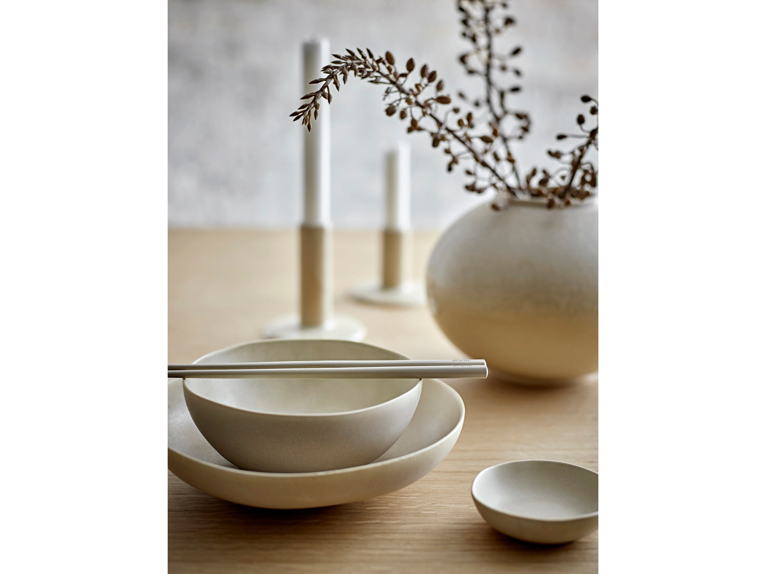 Assiette à pâtes UMAMI en grès Beige doux Villa Collection - Mathon - 6