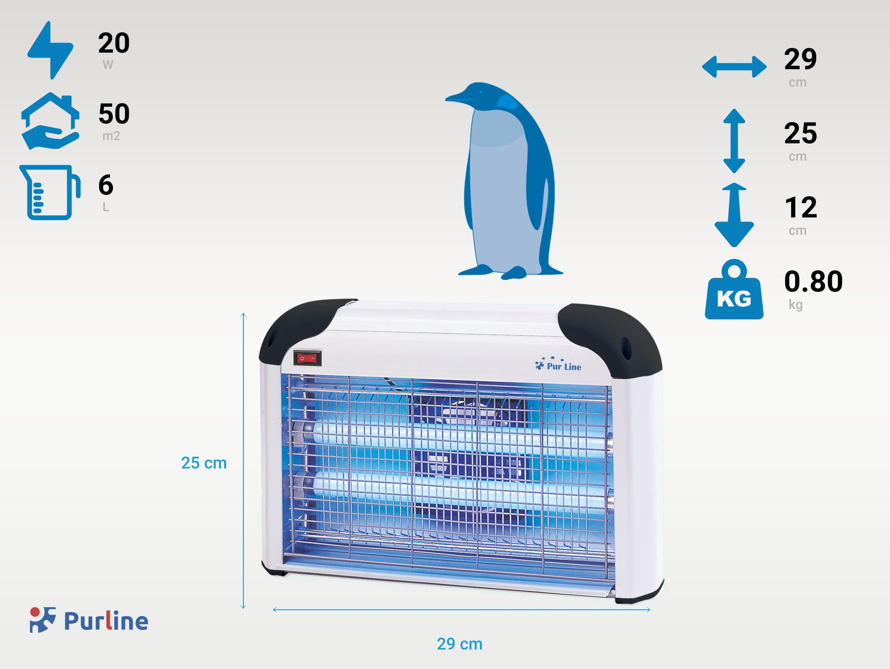 Tue Insectes Électrique 20W avec lumière ultraviolette Purline - Mathon - 3