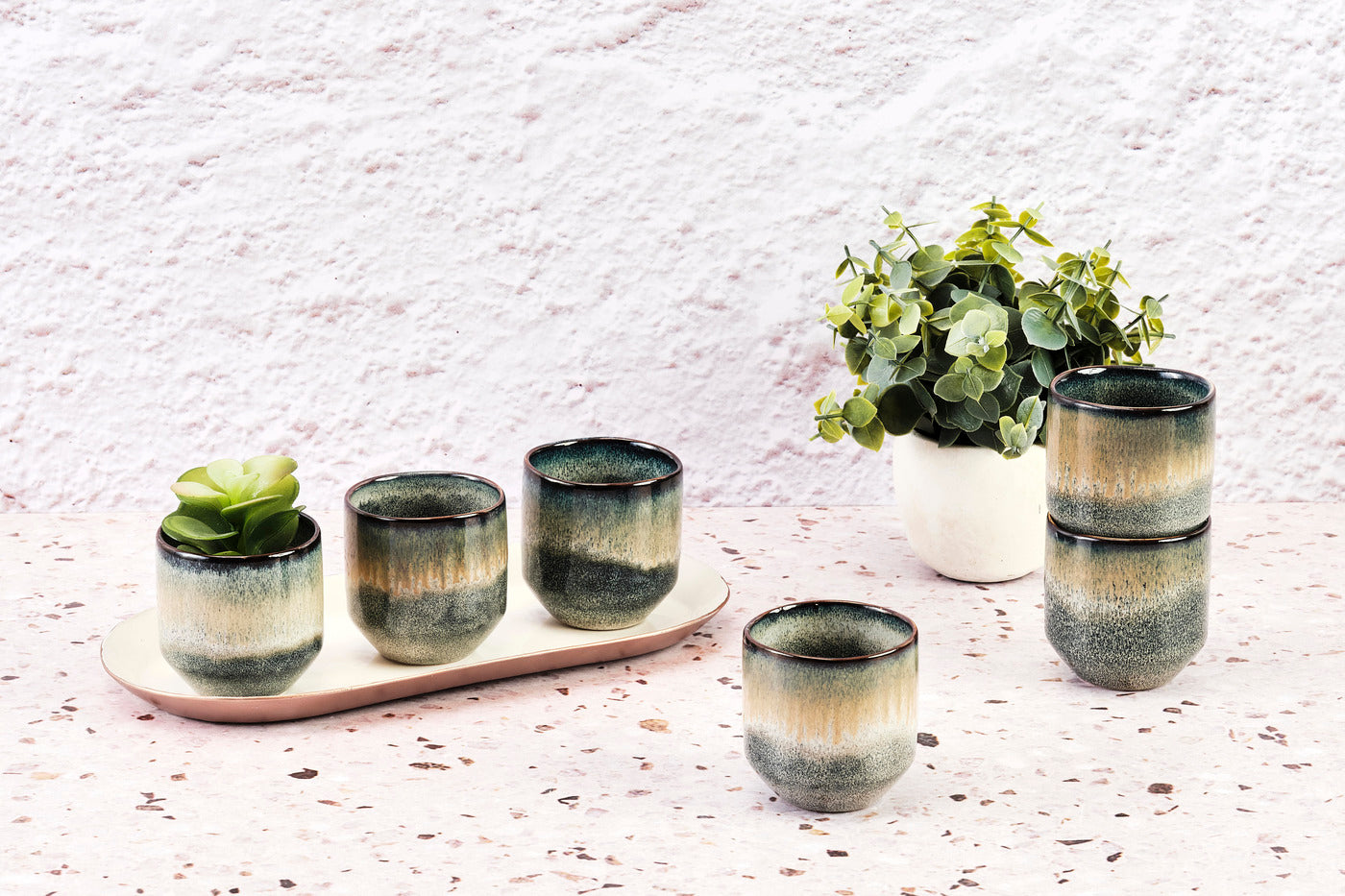 Lot de 6 tasses en grès gris D7.2 Björn - Mathon - 2