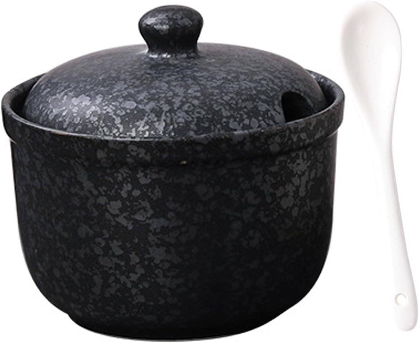 Sucrier et pot à épices en céramique avec cuillère noir Vendos85 - Mathon