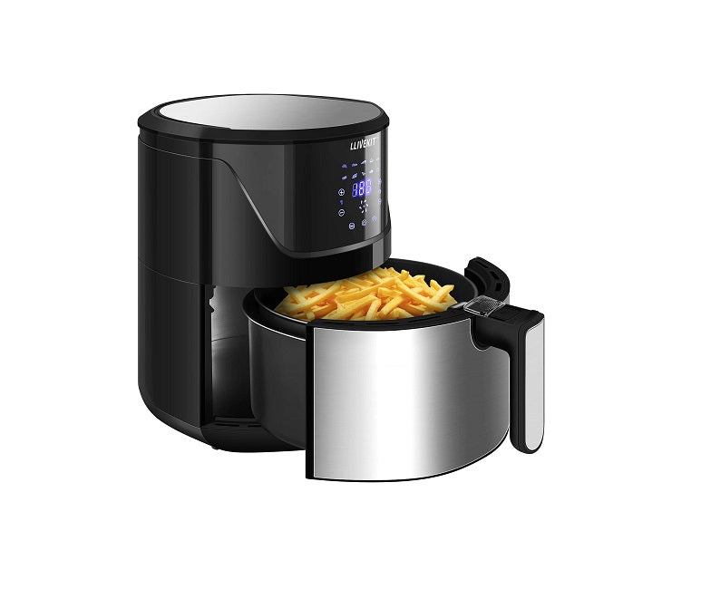 Friteuse sans Huile de 5L avec Écran Tactile LED et 10 Réglages de Cuisson Préprogrammés 1400W gris noir Vendos85 - Mathon