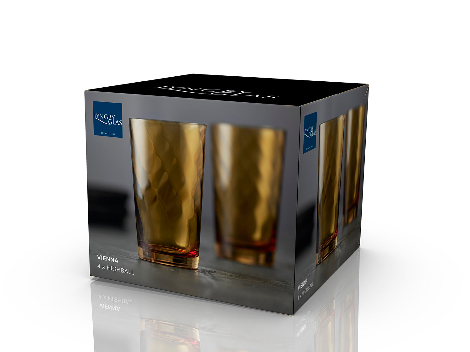 Set de 4 verres highball VIENNA Ambre Lyngby Glas - Mathon - 4