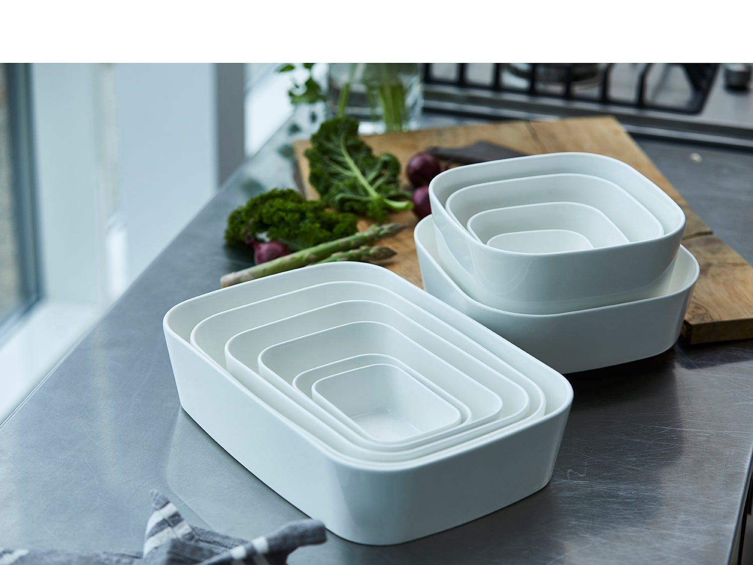 Plat à four MODULA en porcelaine Blanc Rosti - Mathon - 8