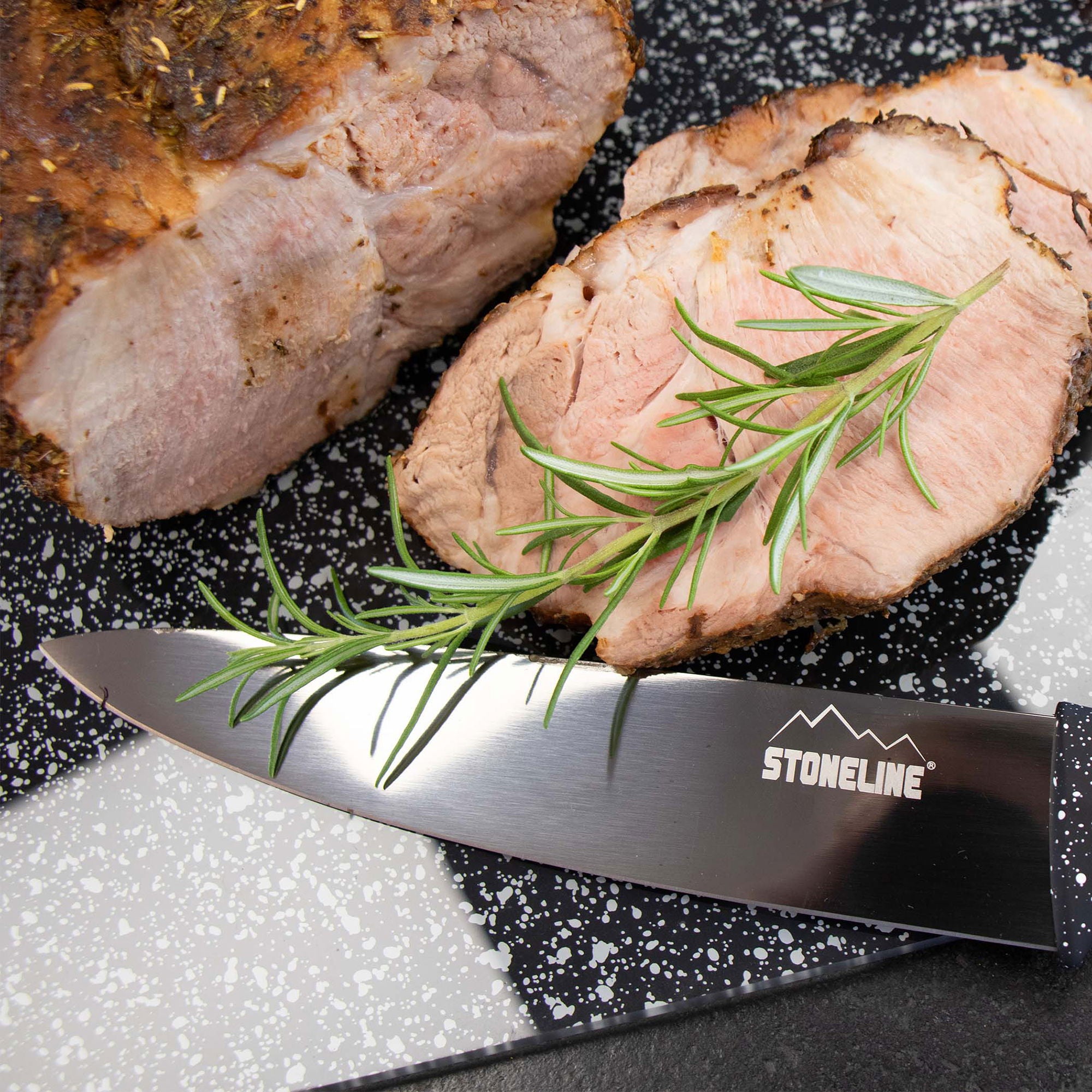 Lot de couteaux en acier inoxydable 5 pcs, avec bloc à couteaux magnétique, avec support pliable Stoneline - Mathon - 4