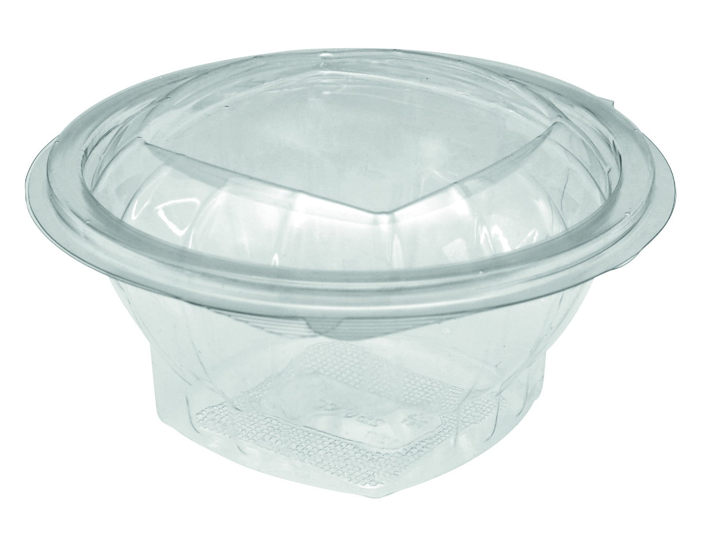 50Pcs - Saladier rond transparent PET avec couvercle attaché   H56mm 500ml FirstPack - Mathon - 1