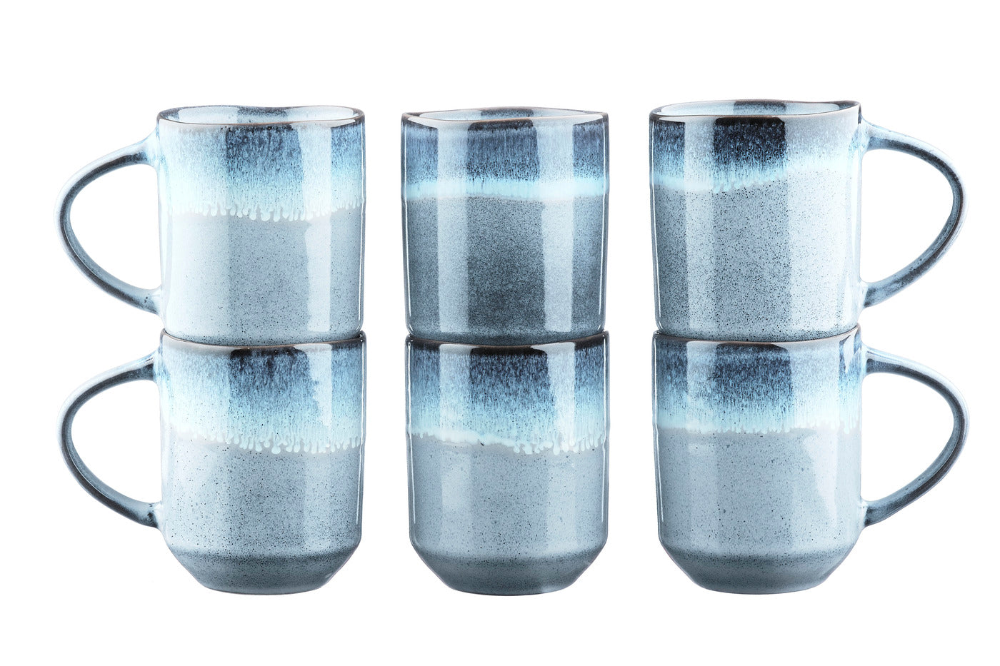 Lot de 6 mugs en grès bleu 40cl Björn - Mathon - 3