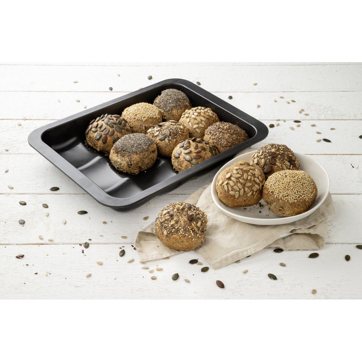 Ensemble de 2 Moules 12 mini pains ou brioches 36 x 27 cm Zenker Black Metallic Zenker - Mathon - 2