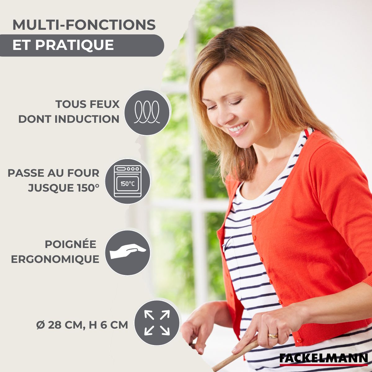 Poêle en inox 28 cm  Geneva Fackelmann - Mathon - 8