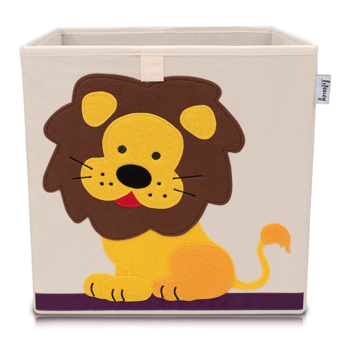 Boîte de rangement en tissu pour enfant "lion" sur fond clair, compatible Ikea Kallax Lifeney Fackelmann - Mathon - 1