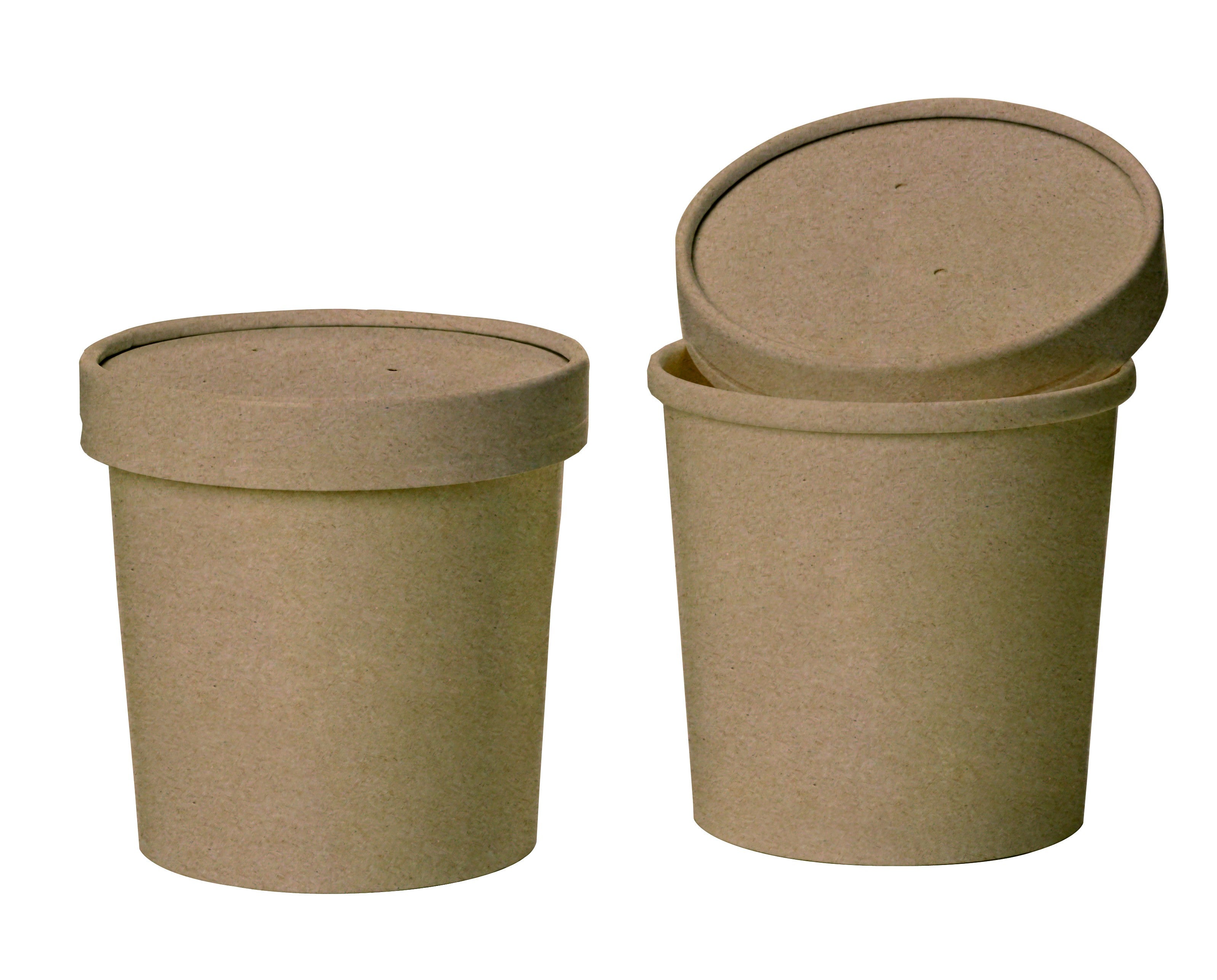 50Pcs - Pot carton kraft brun chaud et froid   H89mm 360ml FirstPack - Mathon - 2