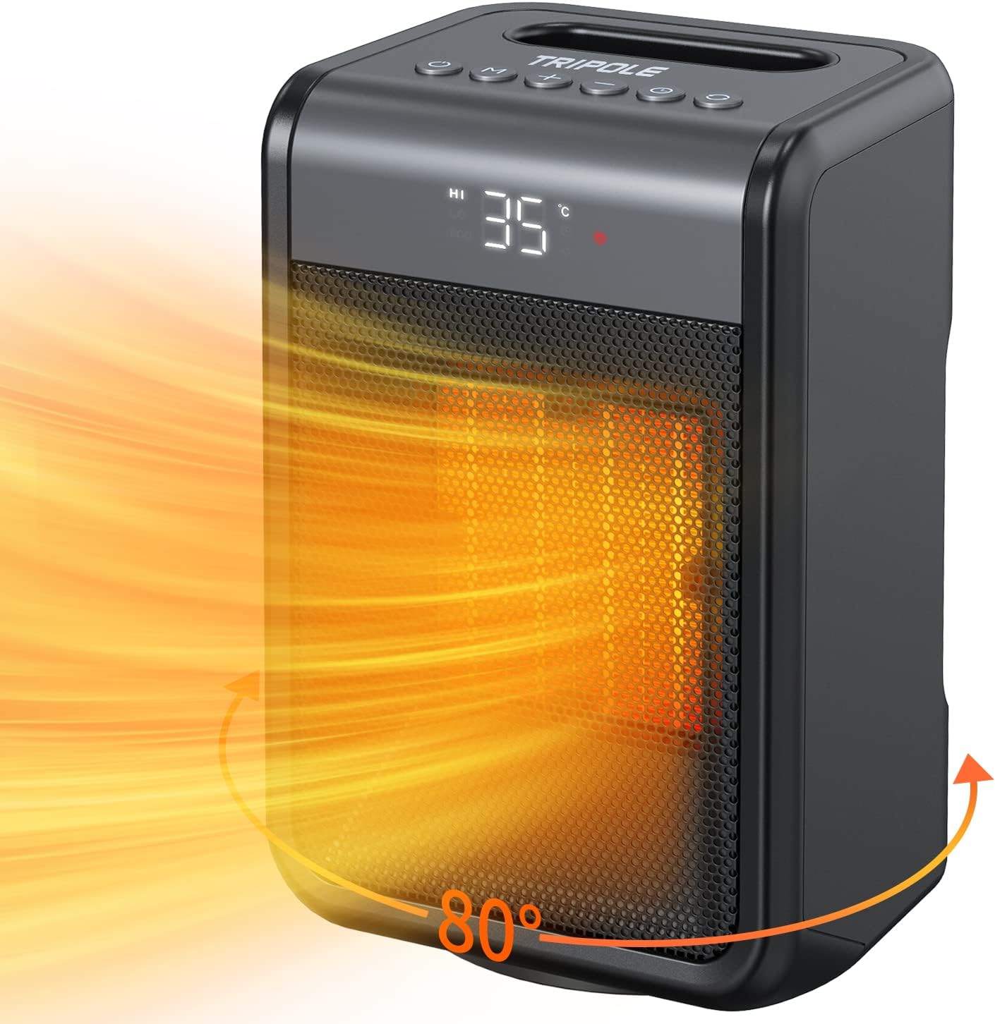 Chauffage Électrique Oscillant À 80° en Céramique PTC 1500W noir Vendos85 - Mathon