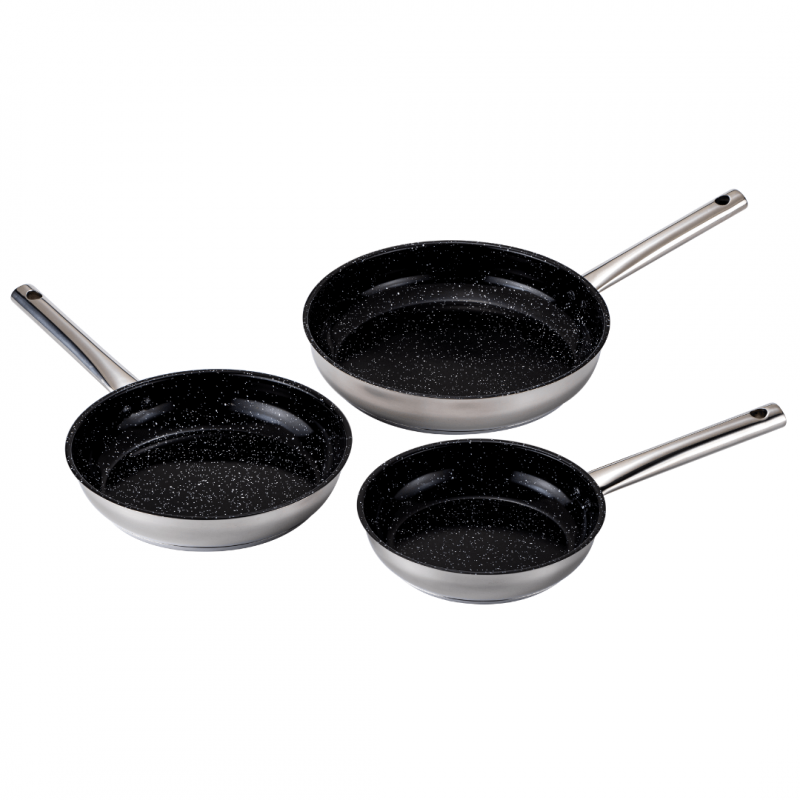 Pack poêle inox KitchenPro 20/24/28cm Venteo - Mathon - 1