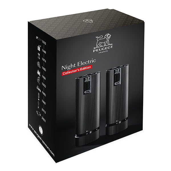 Coffret duo de moulins à poivre et à sel électriques Line noir mat 15 cm Peugeot - Mathon - 5