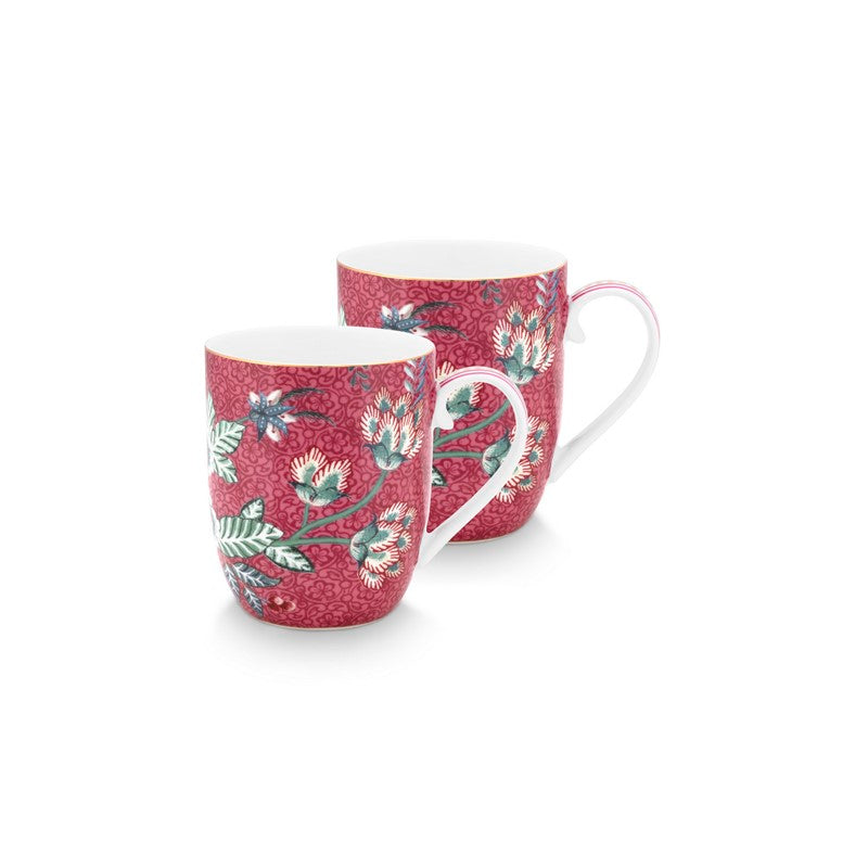 Coffret 2 Petit mug Flower Festival Framboise 145ml Pip Studio - Mathon