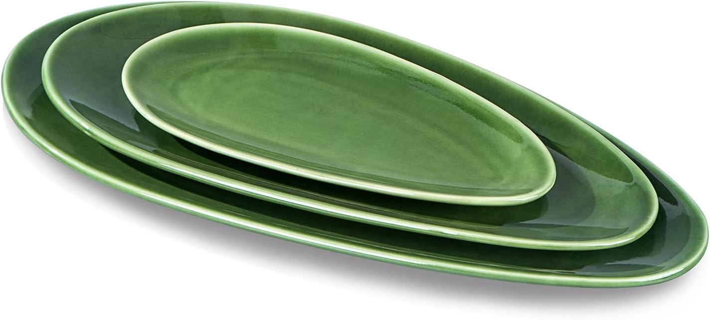 Plateaux de service ovales en porcelaine 3 tailles Vendos85 - Mathon