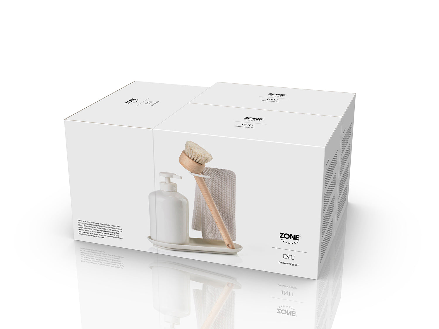 Set de vaisselle INU avec pompe brosse et lavette Blanc cassé Zone Denmark - Mathon - 4