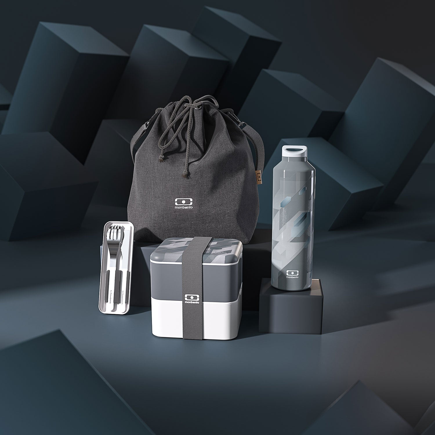 Lunch box 2 compartiments Square 1,7L Made in France  Dimensions Monbento - Mathon - 6