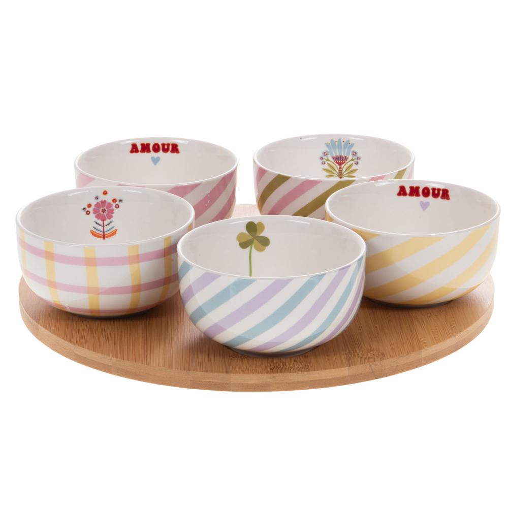 Coffret plateau et ses 5 bols Candy Amadeus - Mathon - 1