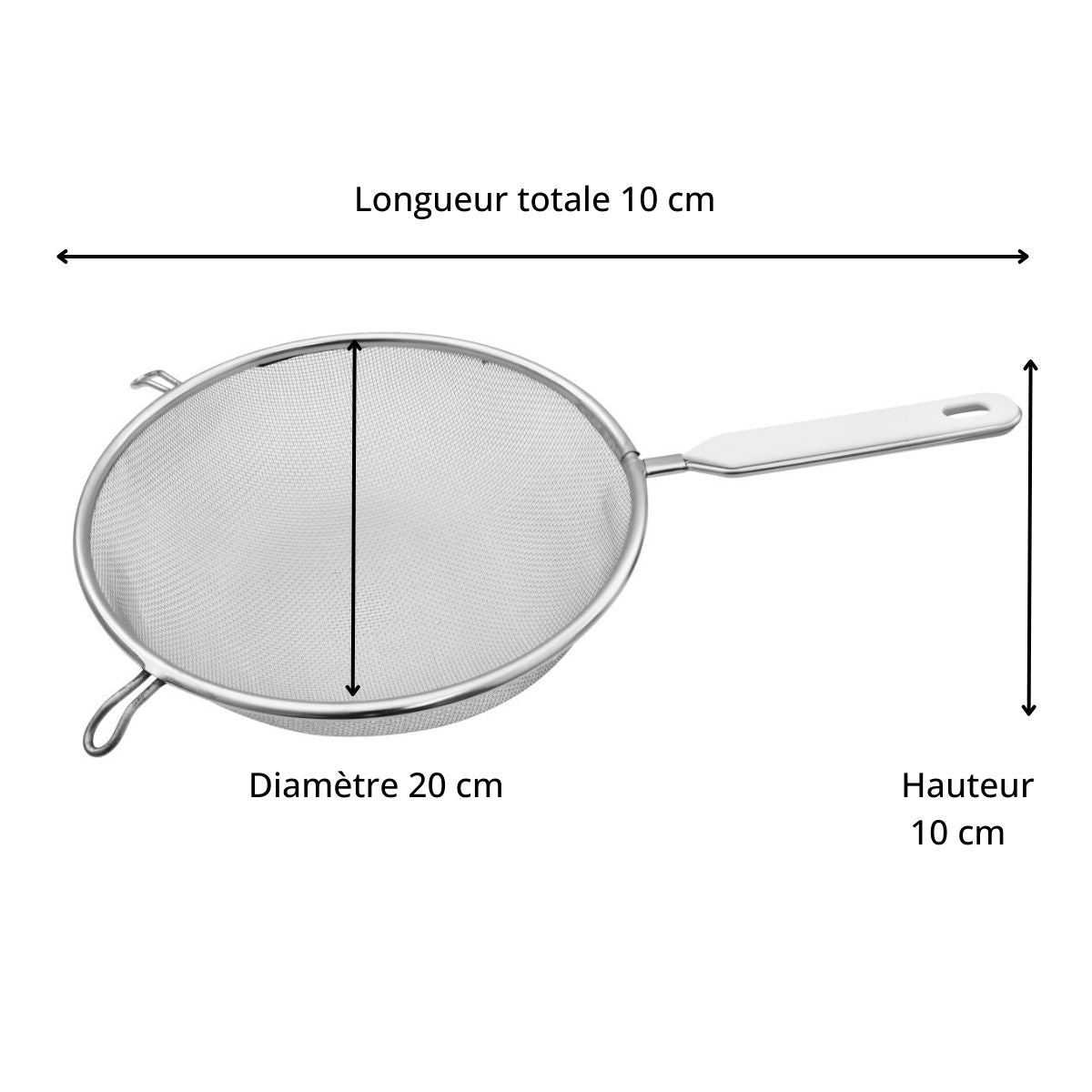 Passoire tamis avec manche en inox diamètre 20 cm  Basic Fackelmann - Mathon - 3