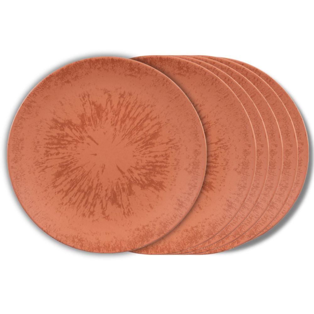 Assiette plate Onyx 27 cm Terracotta (lot de 6) Table passion - Mathon - 1
