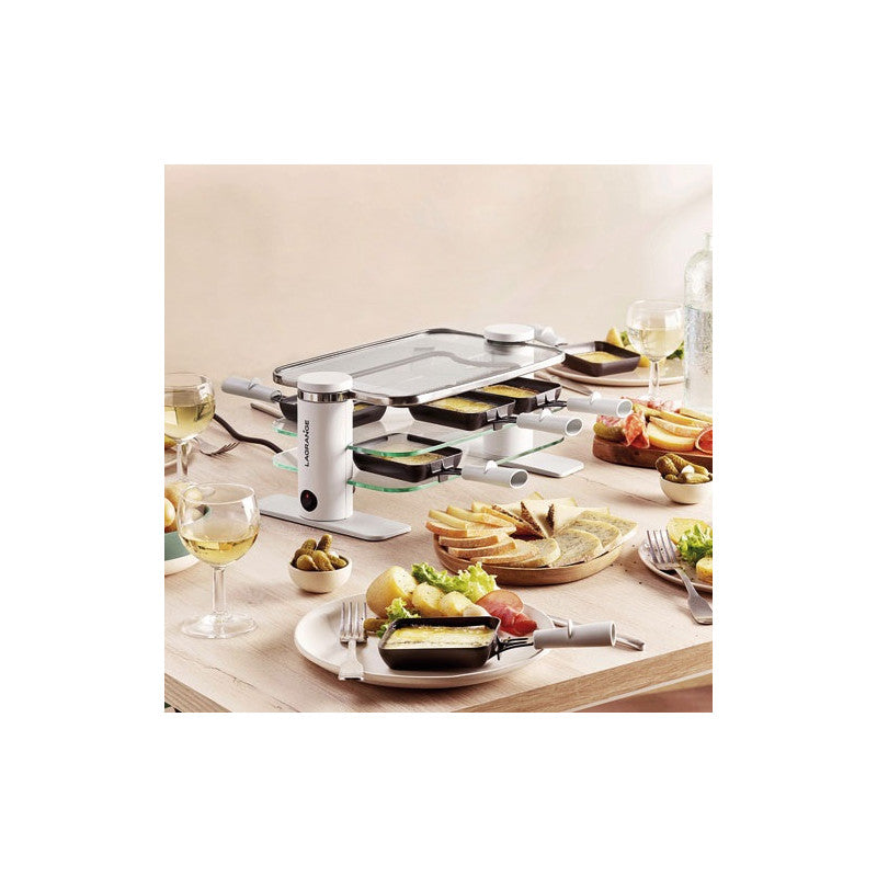 Raclette Transparence 6 Pers  Verre Trempe Blanc Gris   - 79601 Lagrange - Mathon - 5