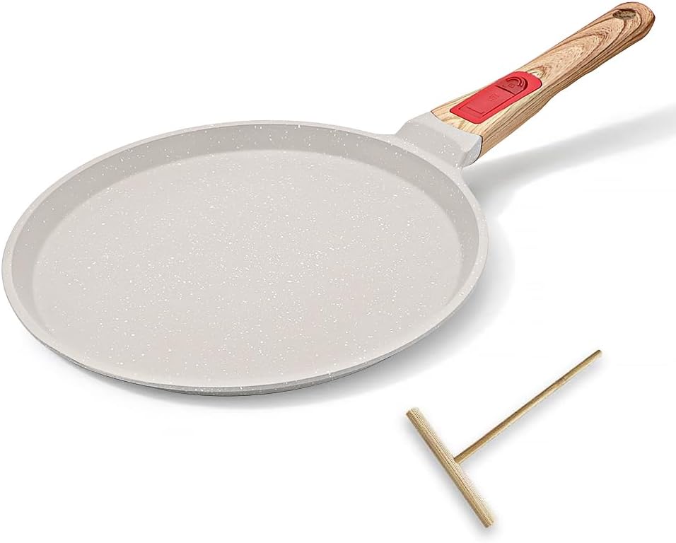 Poêle à Crêpes 25 cm avec Poignée Amovible blanc Vendos85 - Mathon