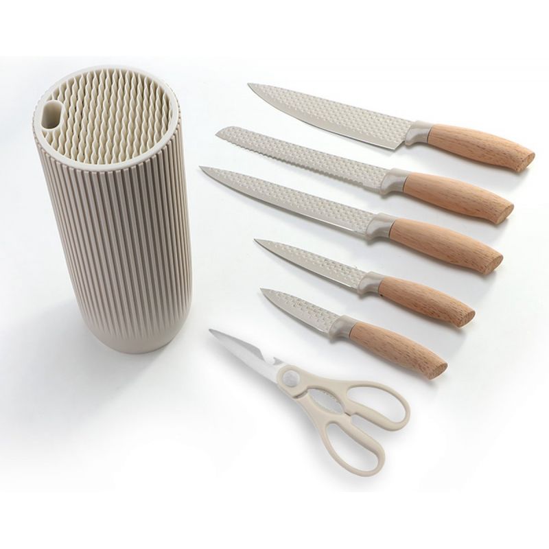 Ensemble de couteaux 5 pièces avec ciseaux et support Cream Royalty Line RLDC07E Royalty Line - Mathon - 2