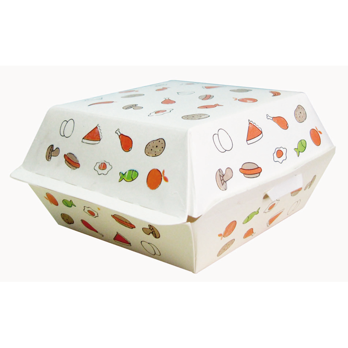 Boite burger carton imprimé 13,5 x 12,5 x 6,5 cm - 500 unités FirstPack - Mathon