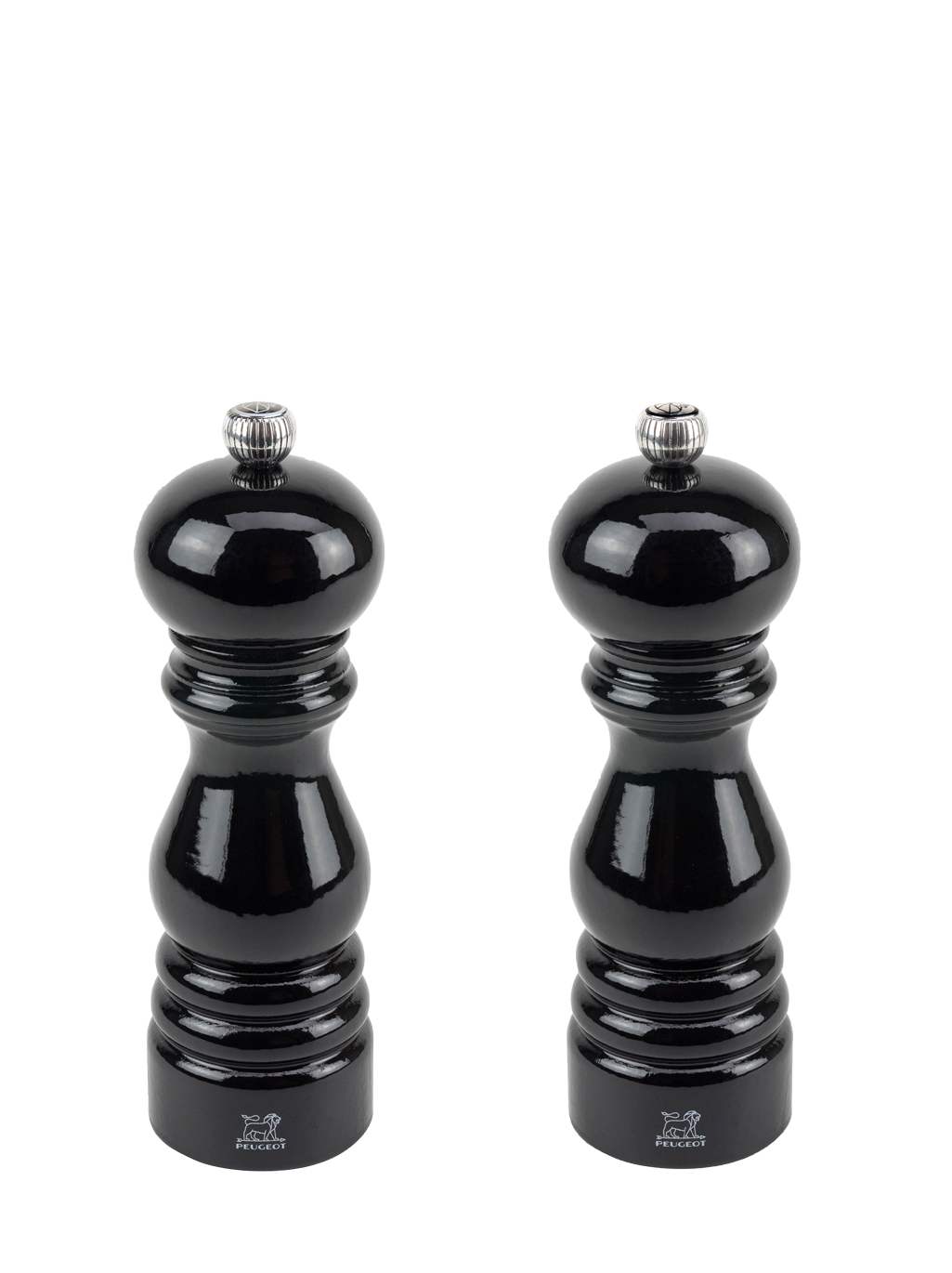 Paris Duo de moulins à poivre et à sel manuels en bois, laqué noir, 18 cm Peugeot - Mathon - 1