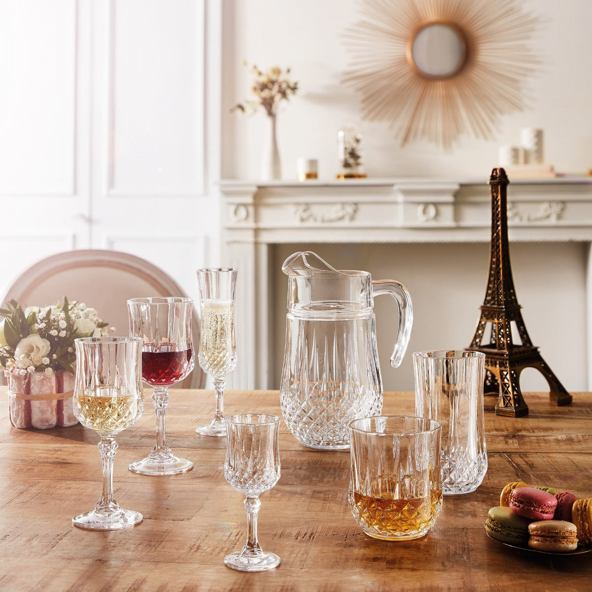 4 verres à pied 25cl Longchamp Cristal d