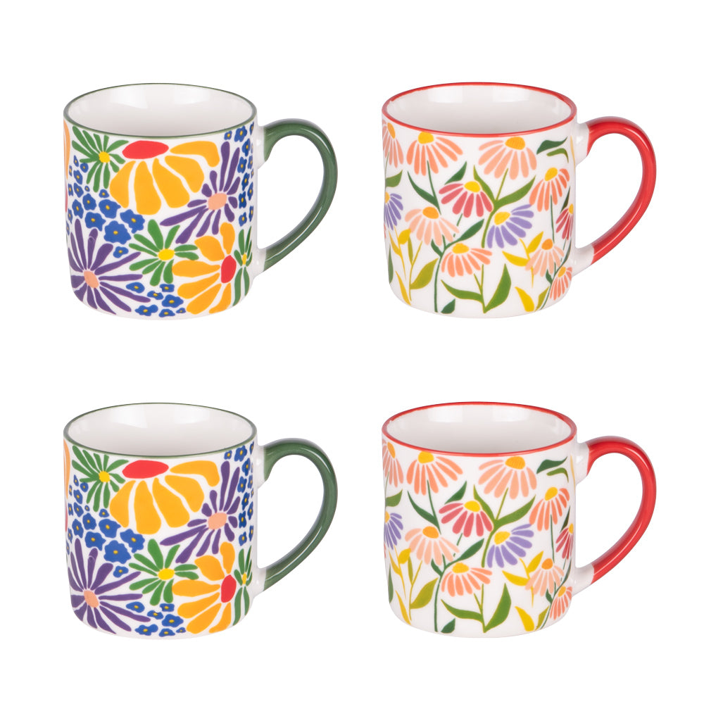 Coffret de 4 mugs Floral Muse 35 cl Table passion - Mathon - 1