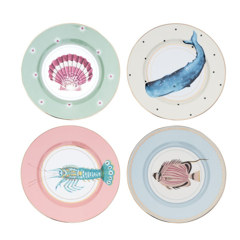 Under the sea - Coffret 4 assiettes 20cm - Animaux marins Yvonne Ellen - Mathon - 6