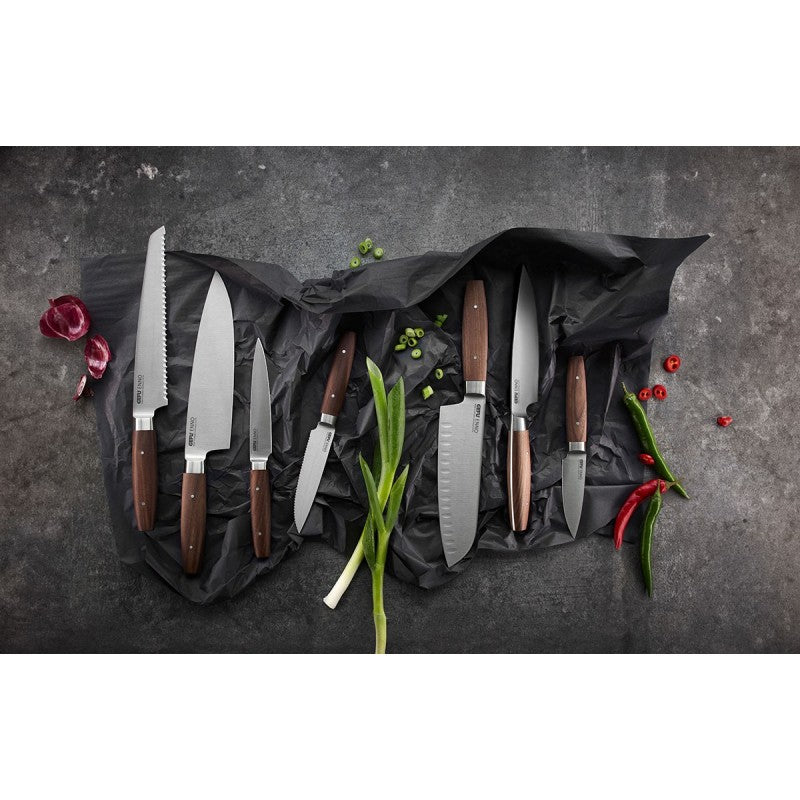 Couteau Santoku alvéolé Enno 18 cm avec lame cannelée en acier Gefu - Mathon - 7