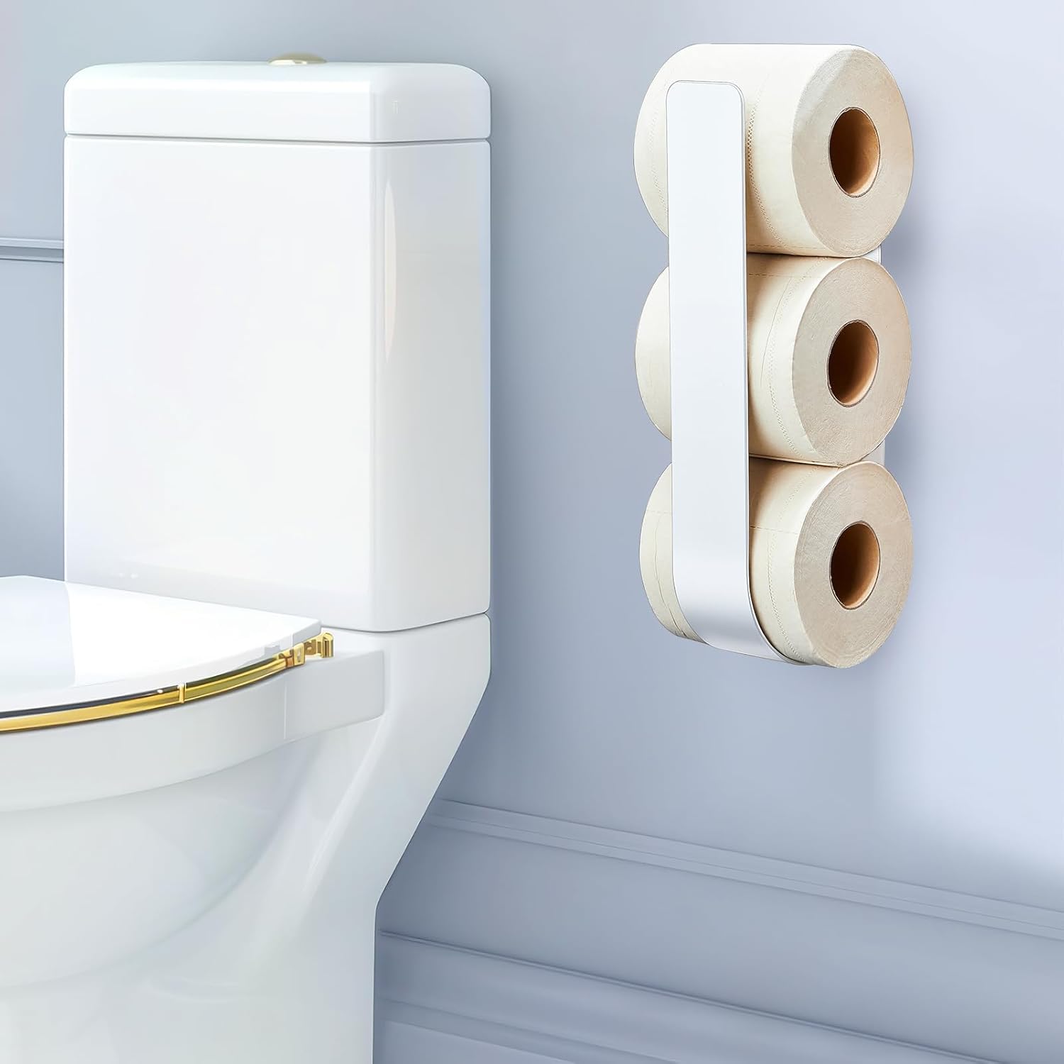 Porte-papier toilette mural blanc adhésif 2-3 rouleaux Vendos85 - Mathon