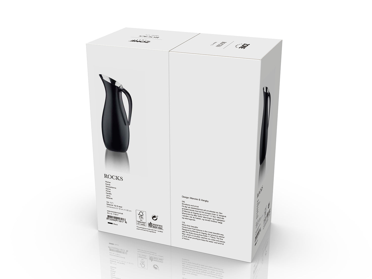 Pichet ROCKS en acier inoxydable Noir Zone Denmark - Mathon - 5