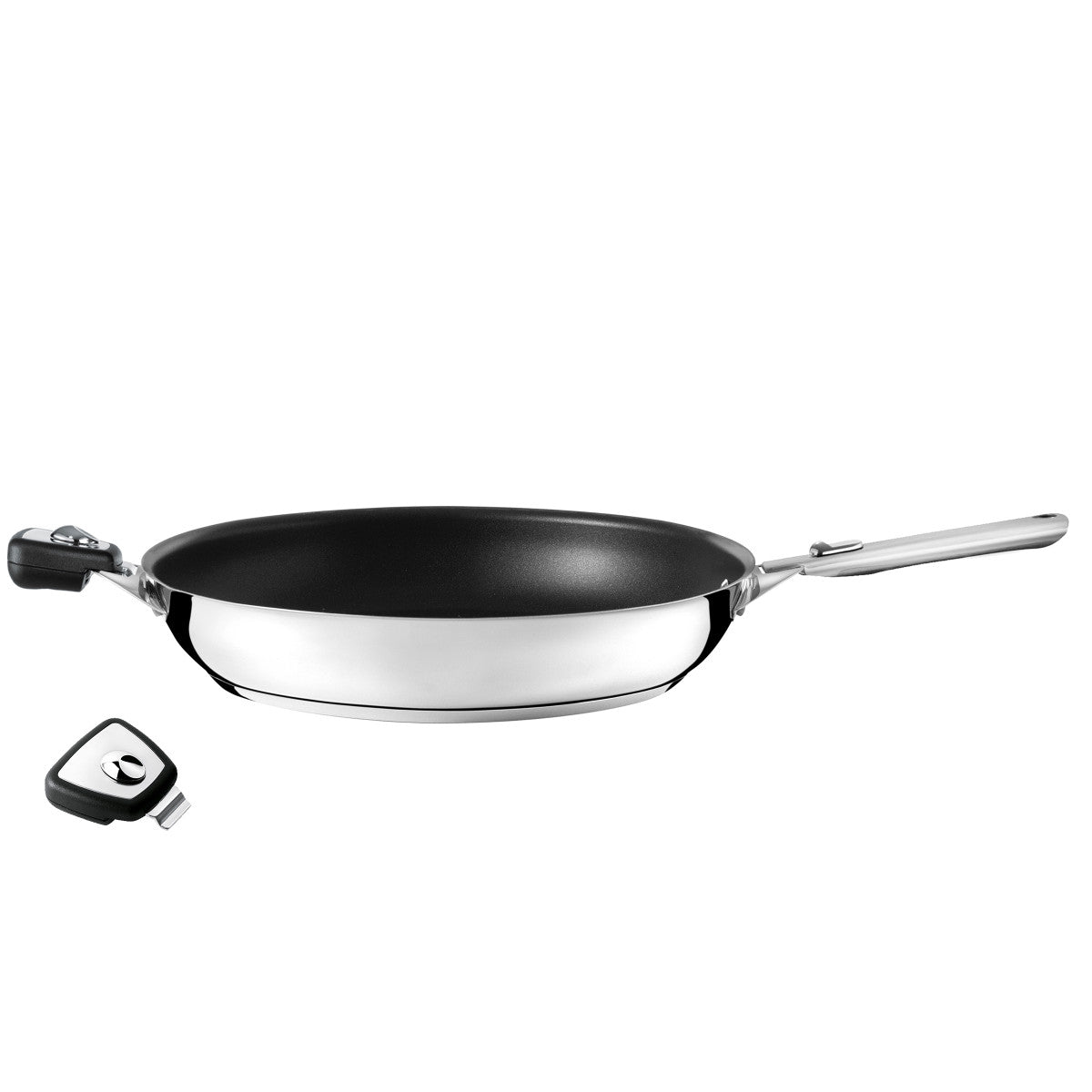 Eclipse - Set poêle 32 cm revêtement céramique avec poignée inox et anses amovibles Cuisinox - Mathon - 2