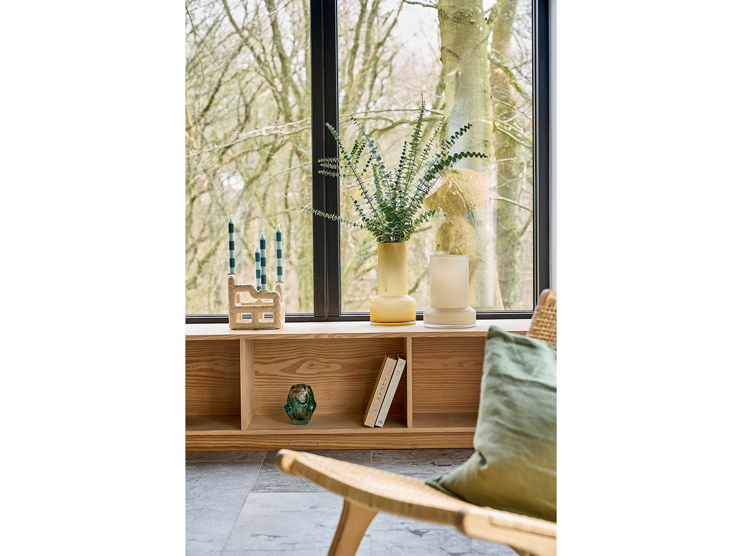 Bougeoir Lyng en Polyrésine Sable Villa Collection - Mathon - 5