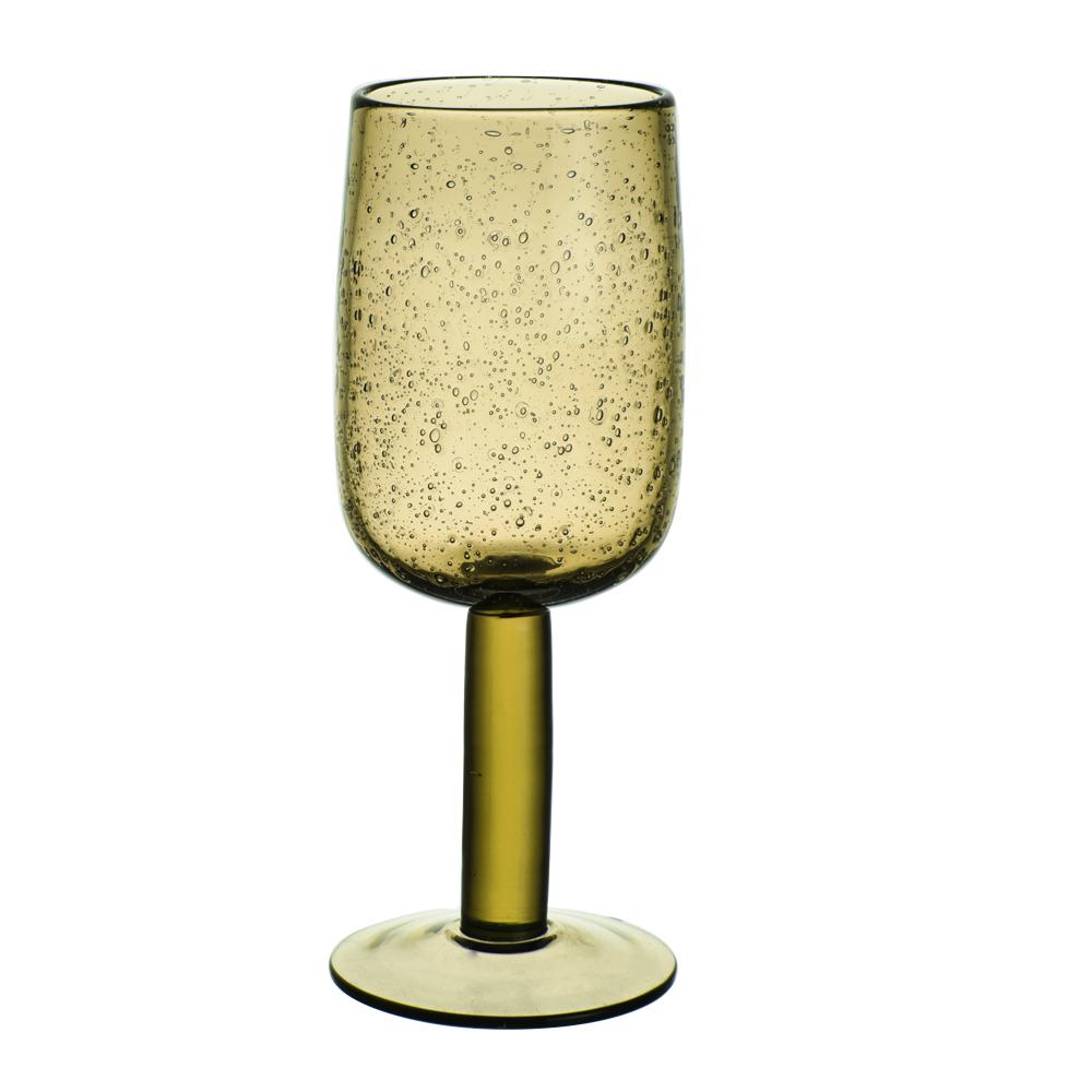 Verre à pied Perla Bullé 28 cl ambre (lot de 6) Table passion - Mathon - 2