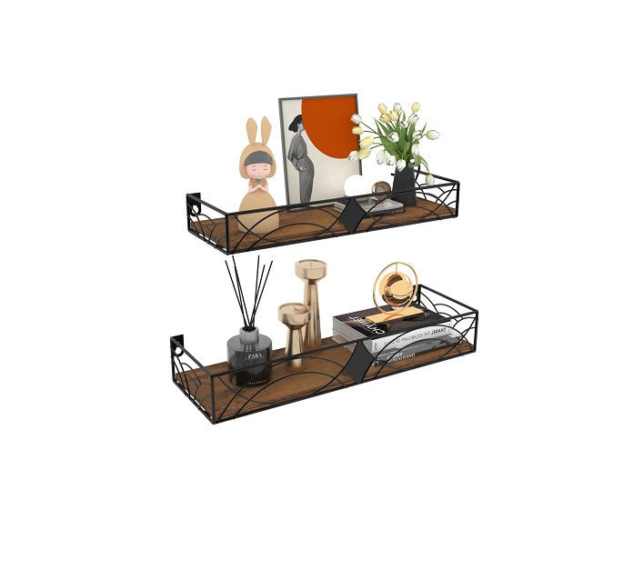 Lot de 2 Etagères Flottantes Murale rustique en bois pour la Cuisine, la Salle de Bain Vendos85 - Mathon