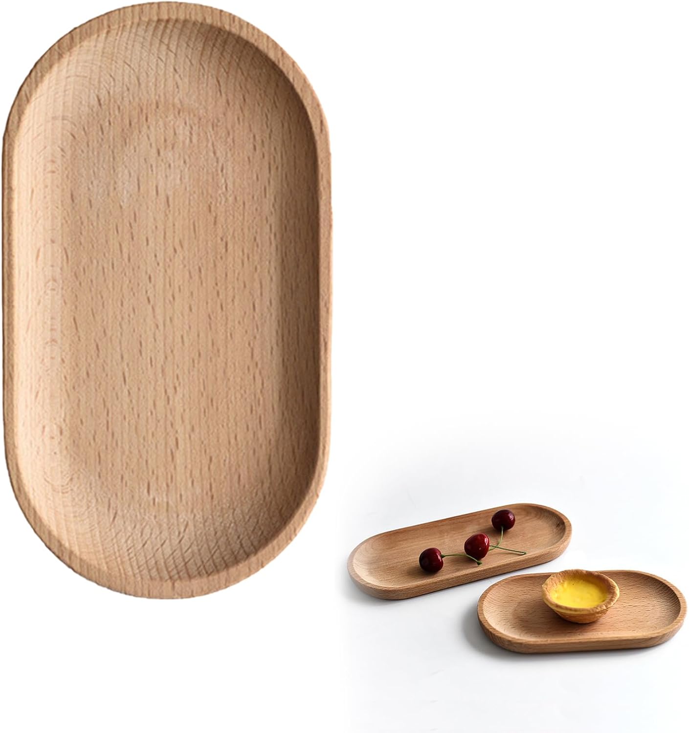 Assiette à manger en bois de hêtre 18x10 cm Vendos85 - Mathon