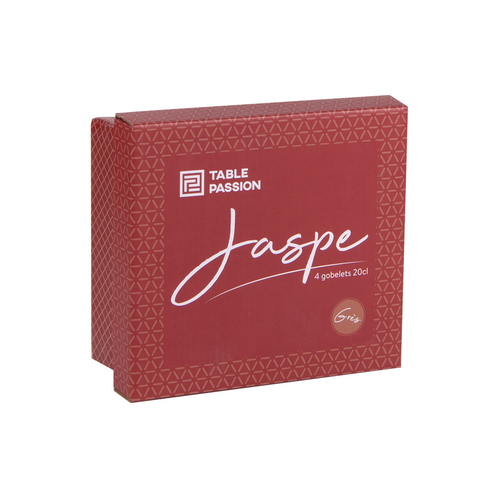 Coffret de 4 gobelets Jaspe Rouge 20 cl Table passion - Mathon - 2