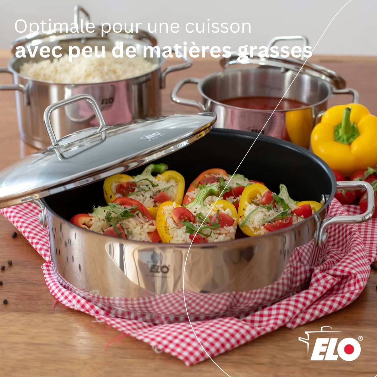 Sautoir 28 cm en acier inoxydable 18/10 antiadhésif  Citrin Elo - Mathon - 3