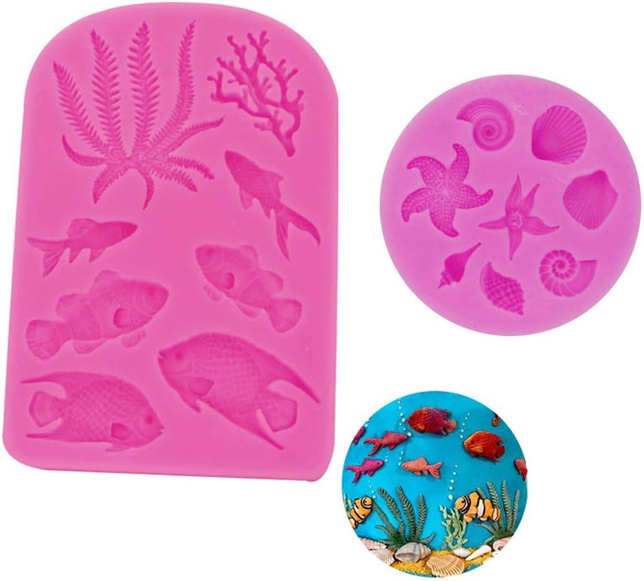 Moule Silicone, Algue Etoile de Mer Coquillage Vendos85 - Mathon